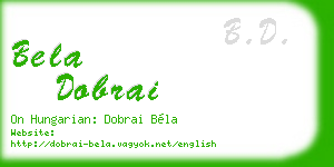 bela dobrai business card