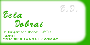 bela dobrai business card